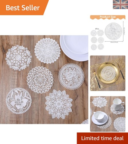 6pcs vintage white crochet - 6pcs,