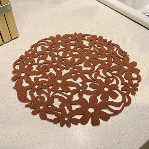 Brown 1pcs round non woven - brown,