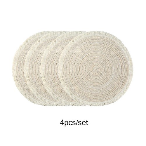 4pcs round woven placemats - woven,