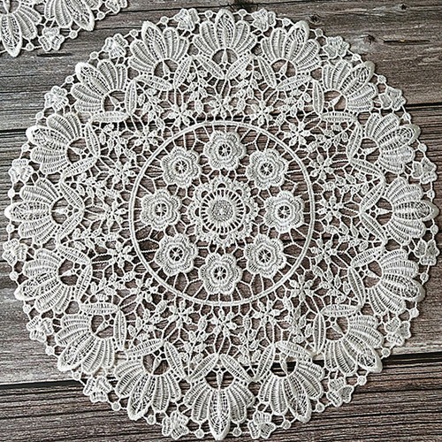 Round doily flower table - flower,