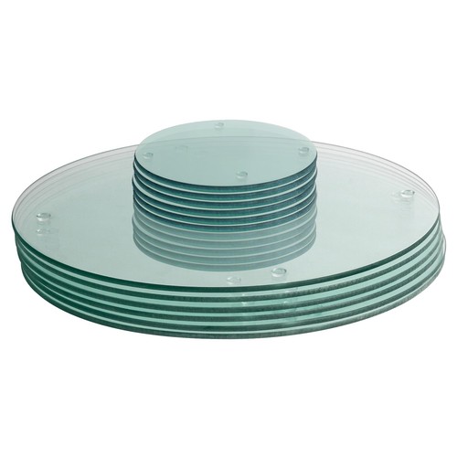 12pc round glass placemats - round,