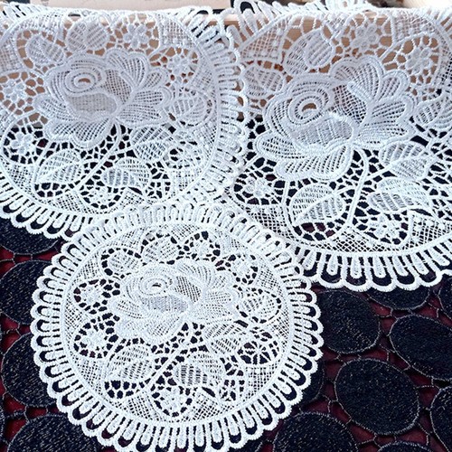 Flower fabric doily - fabric,