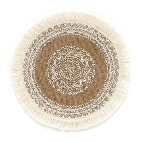 6pcs round 38cm linen - 4/6pcs,