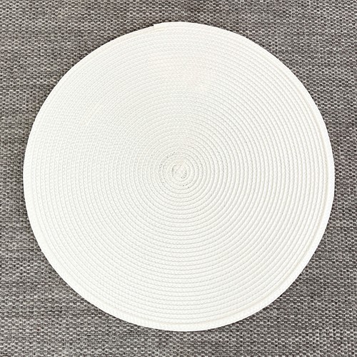 Set white round woven - white,