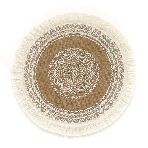 6pcs round 38cm linen - 38cm,