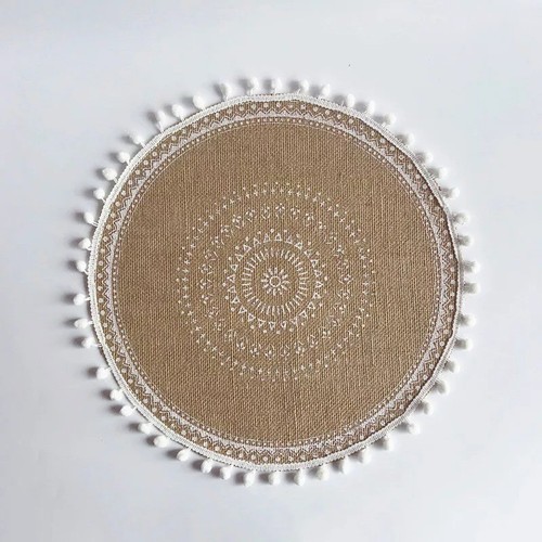 6pcs round 38cm linen - 4/6pcs,