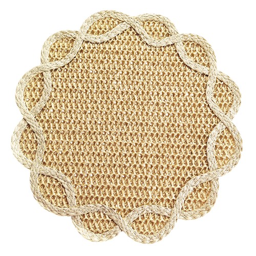 Paper rattan flower placemat - paper,