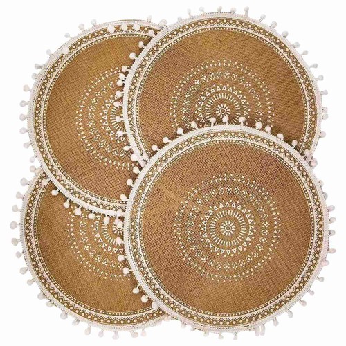 Round placemats set boho - placemats,