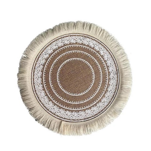 6pcs round 38cm linen - 4/6pcs,